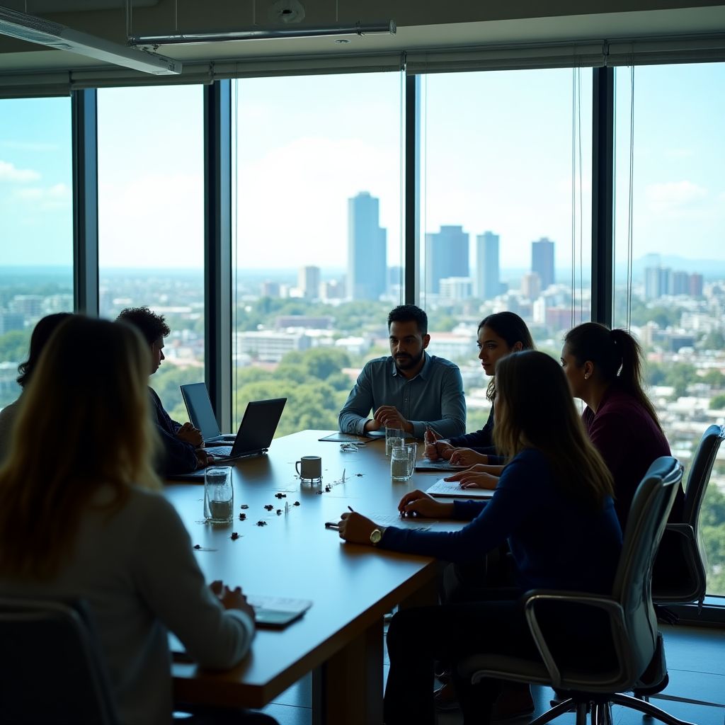 Equipo de Marketing Dominicano en oficina moderna